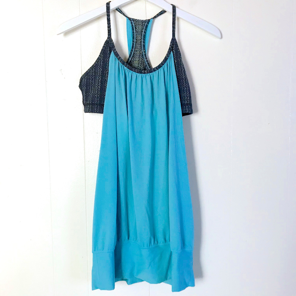 Lululemon No Limits Teal and Navy Blue Bra Tank